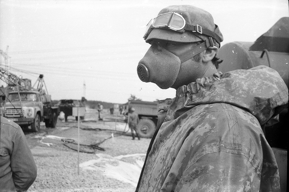 Protección para enfrentar la contaminación nuclear. Foto: Igor Veklenko