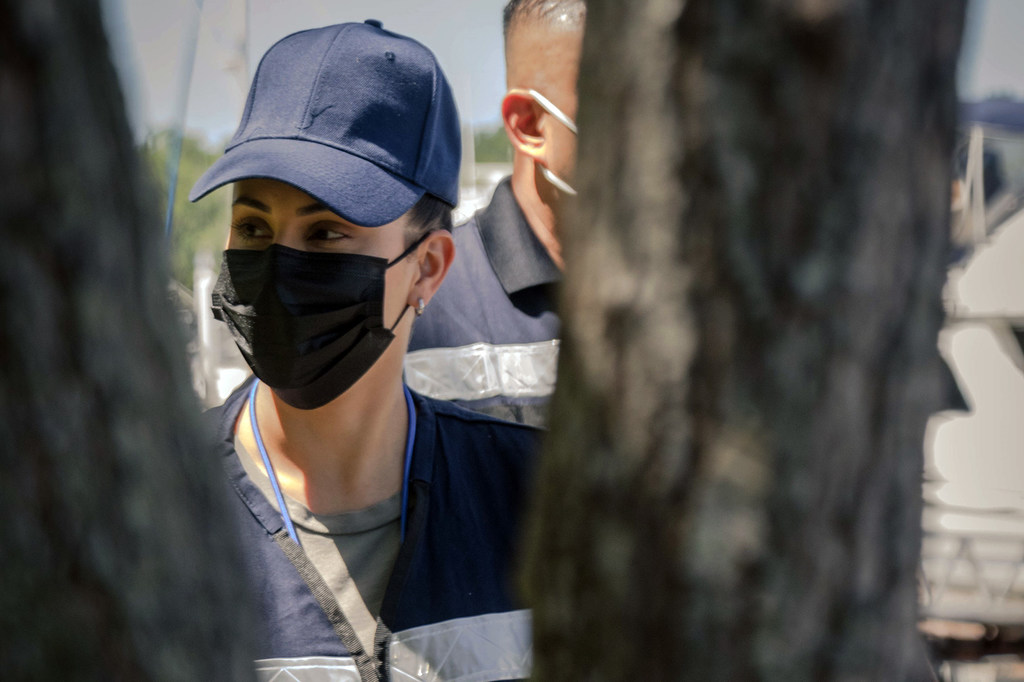 Una de las participantes de un simulacro de interceptación de un caso agravado de tráfico de migrantes. Fueron capacitados en técnicas para detectar, denunciar e investigar casos de abuso y tráfico de migrantes. 
