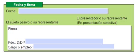 fecha y firma modelo 349