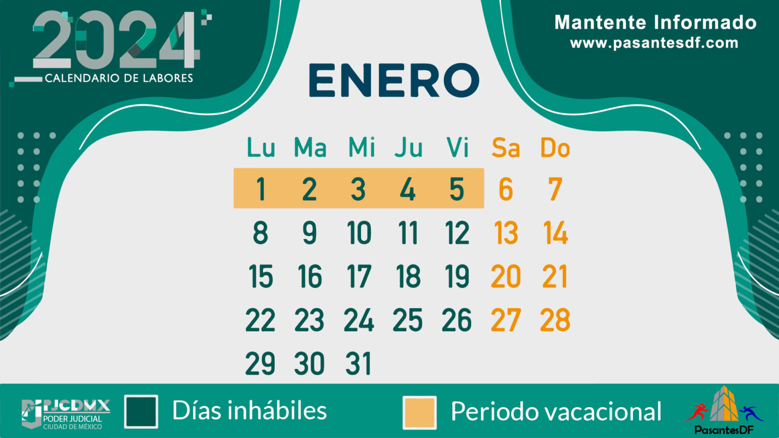 Calendario 2025 Poder Judicial Cdmx Image to u